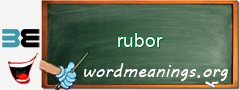 WordMeaning blackboard for rubor